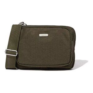 Baggallini Olive Heritage Double Zip RFID-Blocking Crossbody Bag/NWT